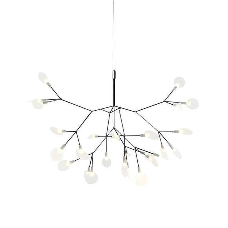 Chandelier Metal Acrylic LED 150.0 cm White Dining Room Sculptural Branch Ceiling Light Fixture | Thomler