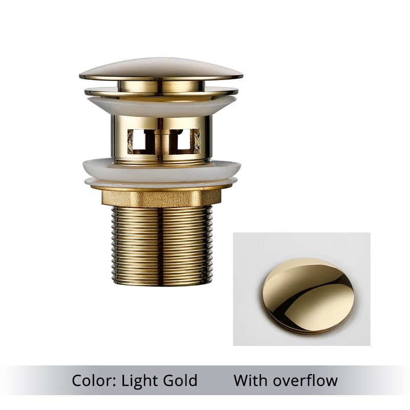 Vessel Sink Drain Assembly with Pop-Up Stopper for Modern Bathrooms – Overflow & Non-Overflow Configurations | Thomler