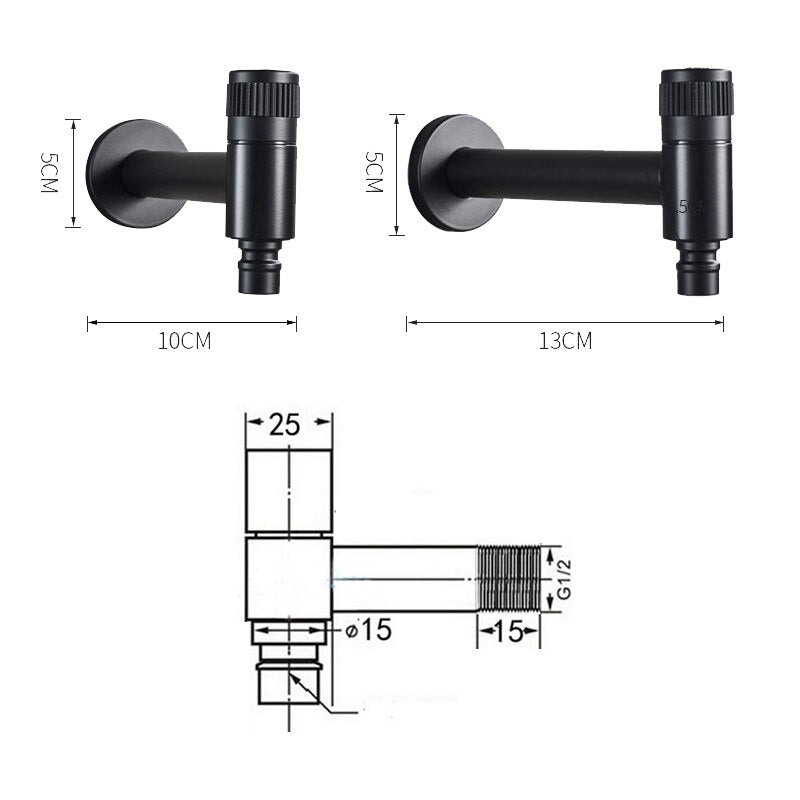 Wall-Mount Outdoor Garden Faucet | Cold Water Hose Spigot with Brass Valve & Stainless Steel Body for Yard, Patio & Balcony | Thomler