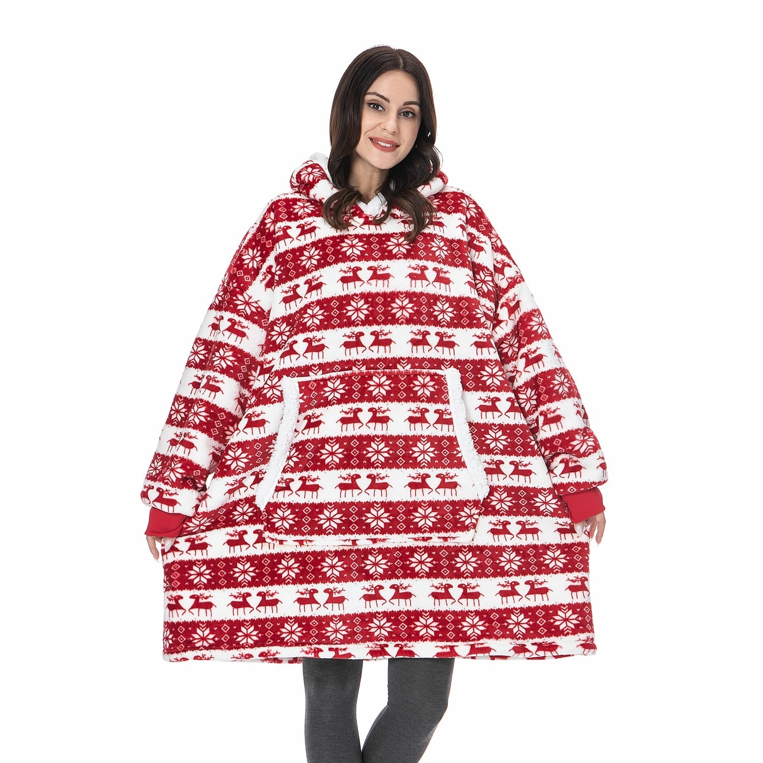 Oversized Wearable Blanket Hoodie with Pocket – Soft Fleece Throw for Couch & Bed – One Size Adults & Teens | Thomler