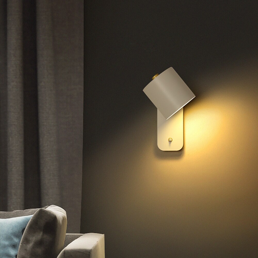 Metal Wall Sconce with On/Off Switch – LED Reading Light for Bedroom, Living Room & Hallway – Modern Minimalist Lighting Fixture | Thomler