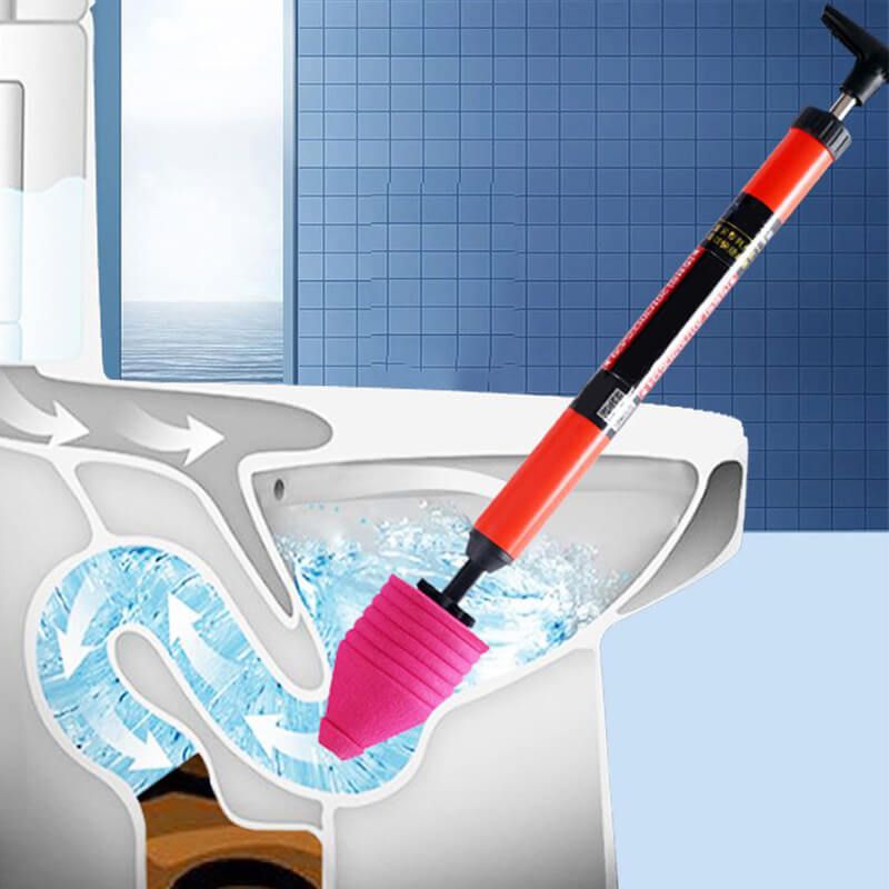 Air-Powered Drain Blaster for Clogged Toilets – ABS Construction Ergonomic Handle Mess-Free Unclogging Tool 0-8 PSI Pressure System | Thomler