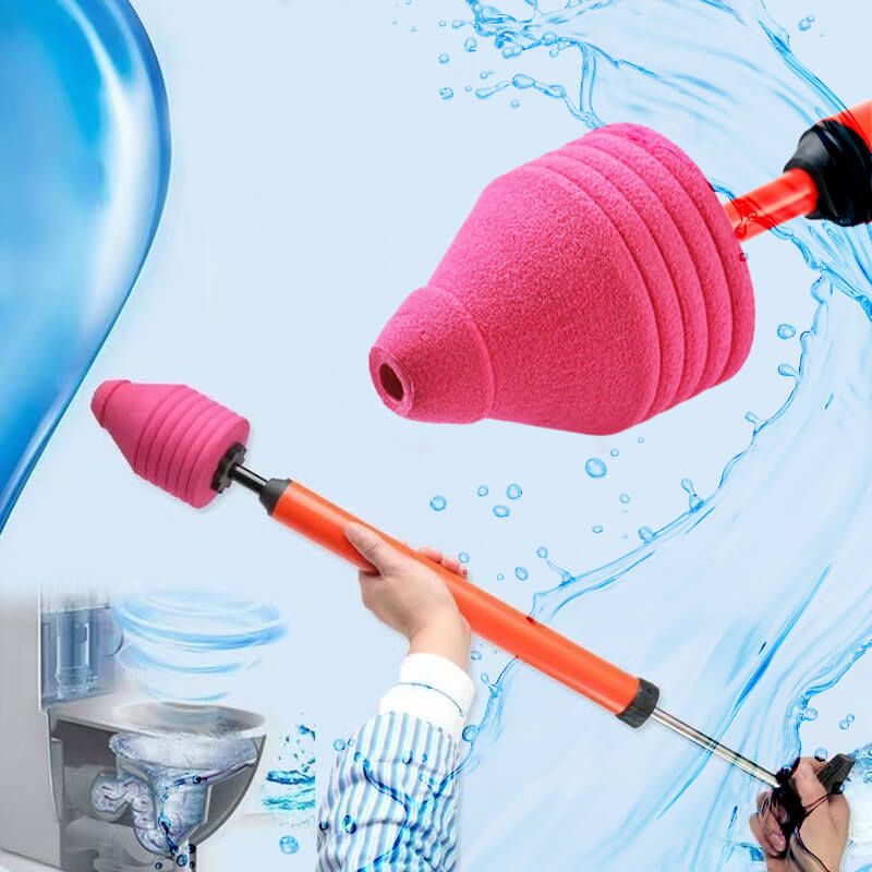Air-Powered Drain Blaster for Clogged Toilets – ABS Construction Ergonomic Handle Mess-Free Unclogging Tool 0-8 PSI Pressure System | Thomler