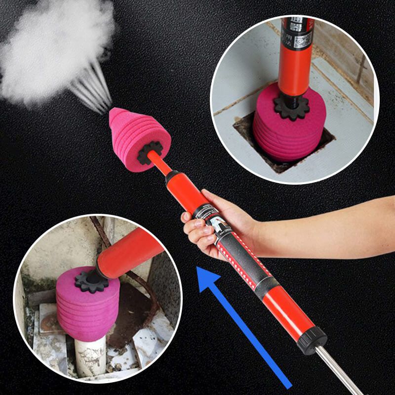 Air-Powered Drain Blaster for Clogged Toilets – ABS Construction Ergonomic Handle Mess-Free Unclogging Tool 0-8 PSI Pressure System | Thomler