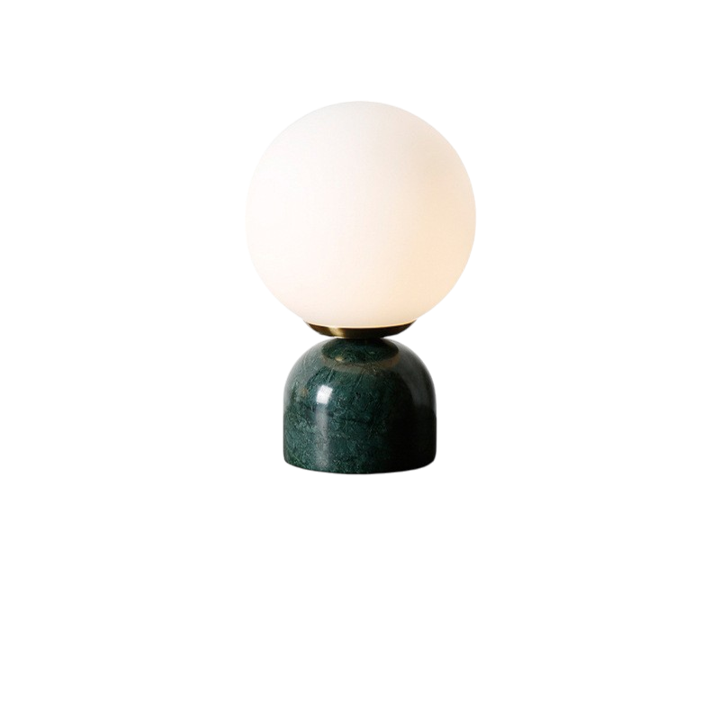 Table Lamp Marble Base Frosted Glass Ø15.0 cm H9.0 cm Warm Light Bedroom Living Room Nightstand Mood Lighting | Thomler