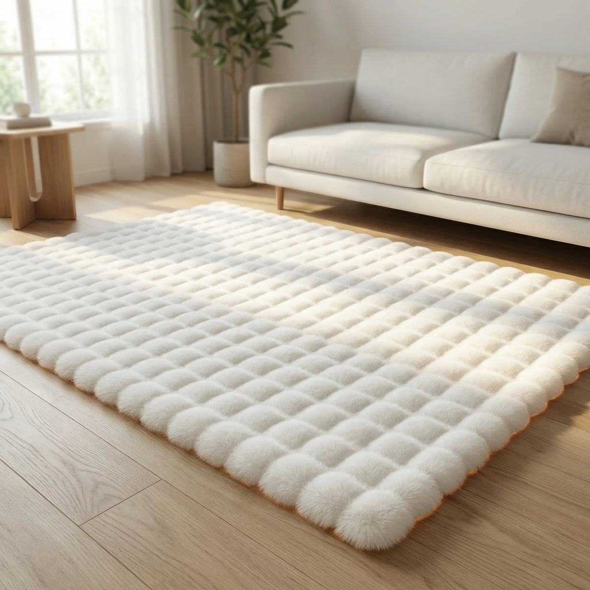 Plush Shag Area Rug with Cloud Texture Pattern for Living Room, Bedroom & Play Space – Ultra-Soft Cushioned Foam Backing, Non-Slip Grip | Thomler