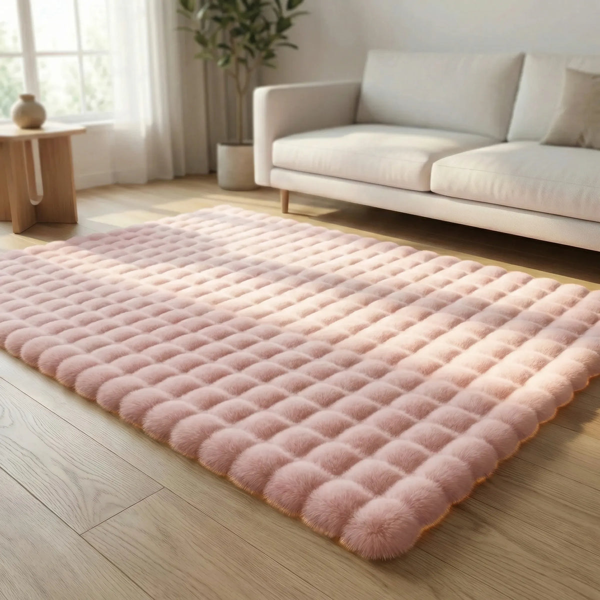 Plush Shag Area Rug with Cloud Texture Pattern for Living Room, Bedroom & Play Space – Ultra-Soft Cushioned Foam Backing, Non-Slip Grip | Thomler