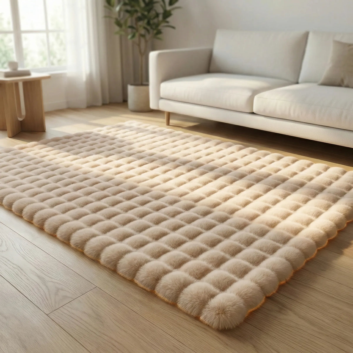 Plush Shag Area Rug with Cloud Texture Pattern for Living Room, Bedroom & Play Space – Ultra-Soft Cushioned Foam Backing, Non-Slip Grip | Thomler