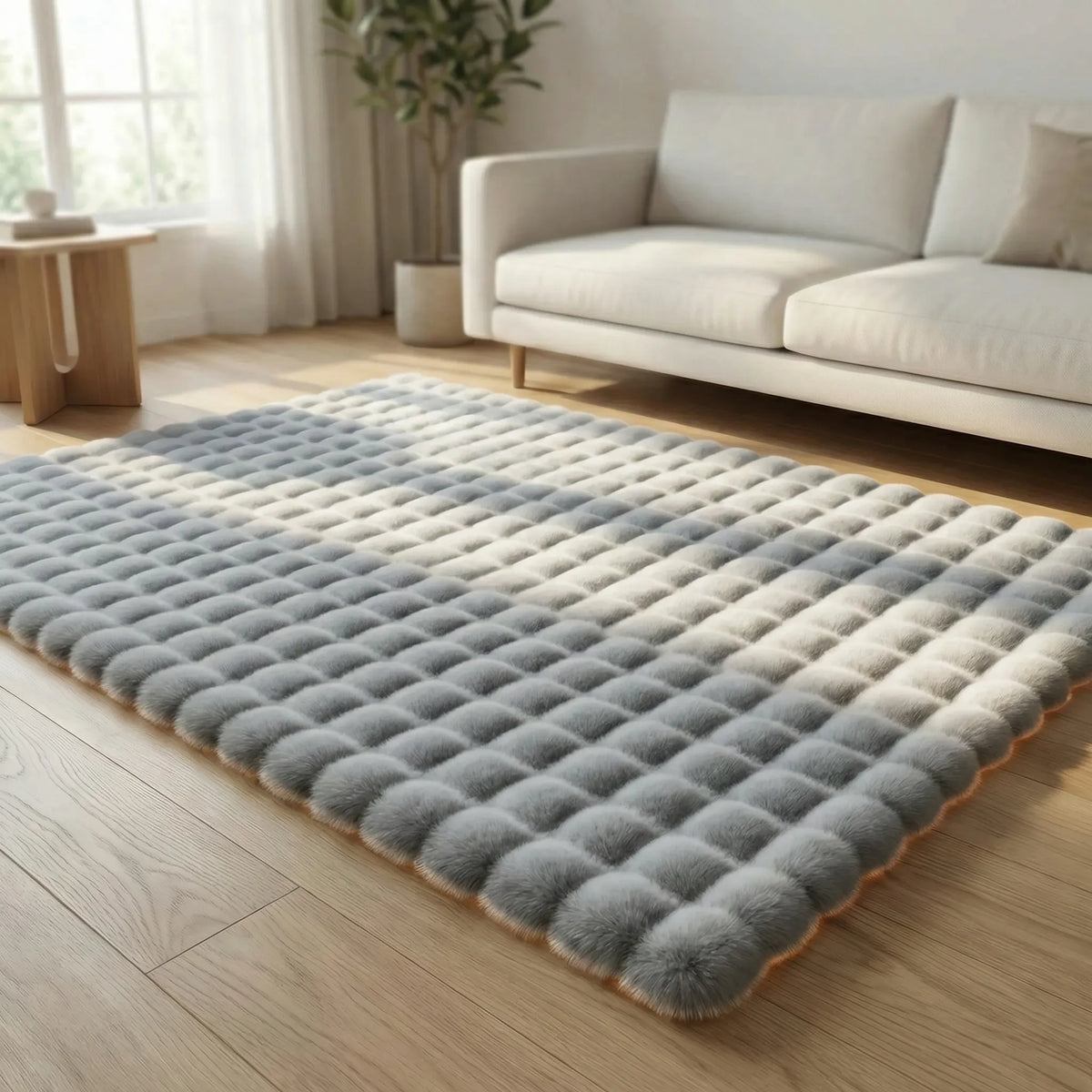 Plush Shag Area Rug with Cloud Texture Pattern for Living Room, Bedroom & Play Space – Ultra-Soft Cushioned Foam Backing, Non-Slip Grip | Thomler