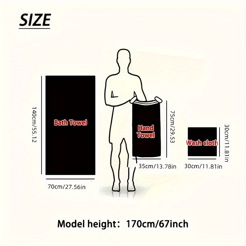 Bath Towel Set Coral Fleece 280 g/m² Neutral Bathroom Gym Travel Soft Absorbent Quick Drying Towels | Thomler