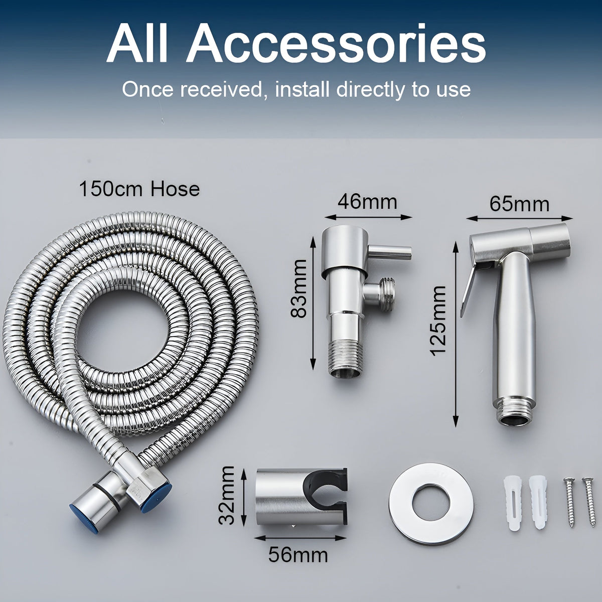 Stainless Steel Handheld Bidet Sprayer with Wall Mount – Gentle Clean for Every Bathroom | Thomler