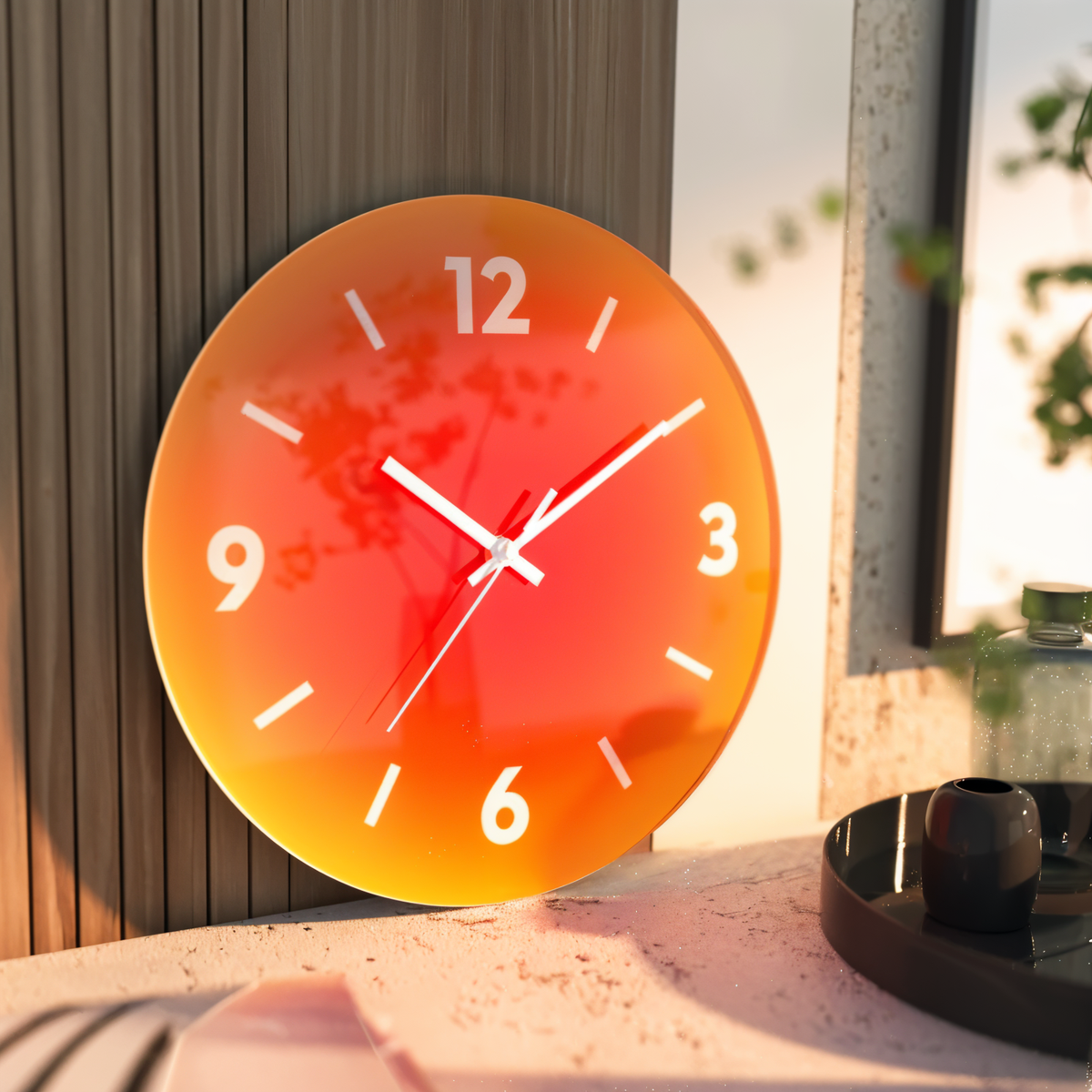 Silent Glass Wall Clock with Gradient Dial – Modern Round Timepiece for Home & Office | Thomler