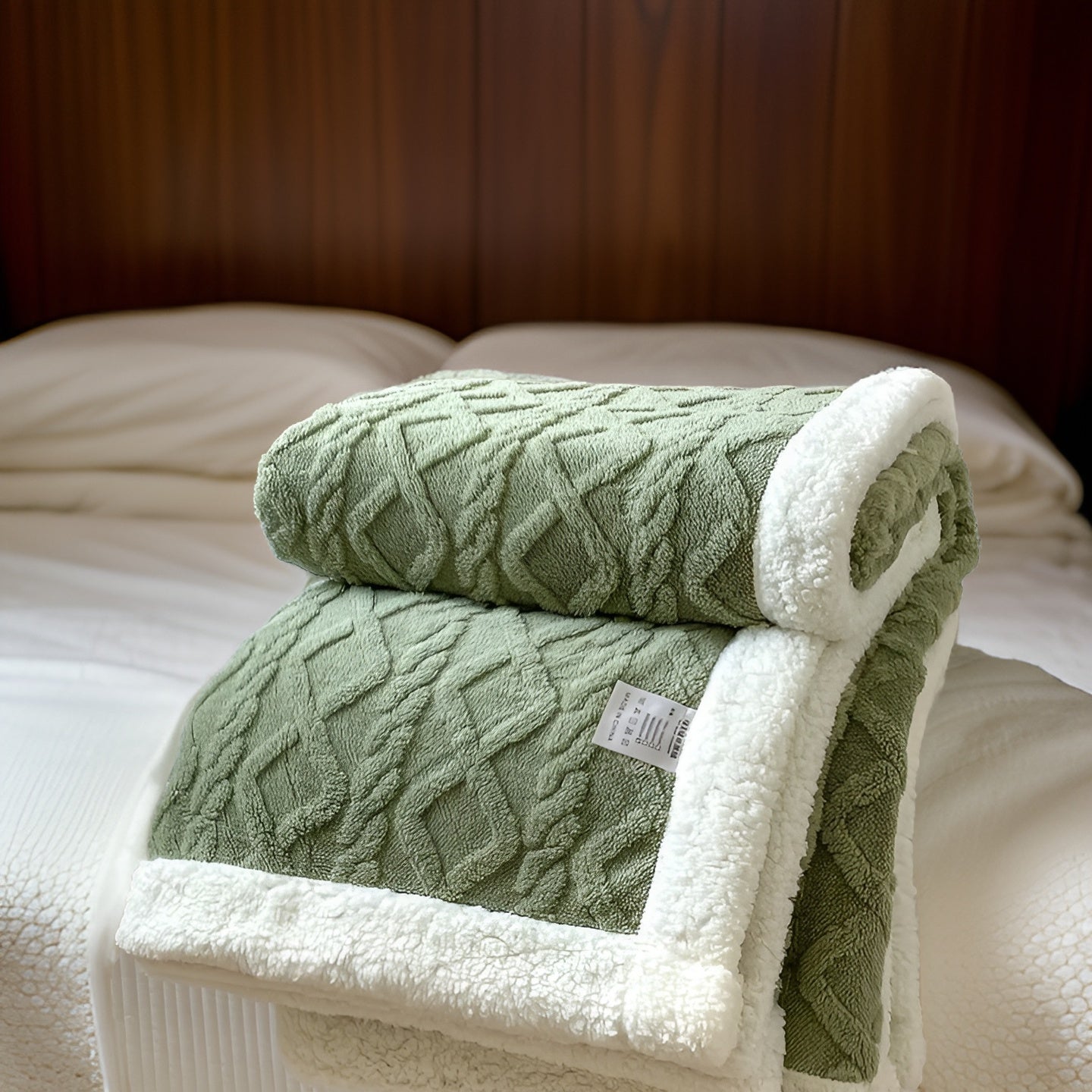 Fleece Blanket Polyester Sherpa 150.0 x 200.0 cm Grey White Sofa Bed Reversible Warm Throw Cosy Lounge Bedding | Thomler