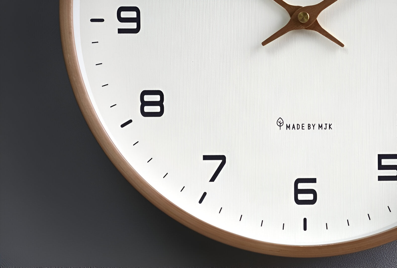Wood Frame Wall Clock Silent Quartz 12 Inch Round White Dial Clean Numbers for Kitchen Living Room Bedroom Home Office Scandinavian Decor | Thomler