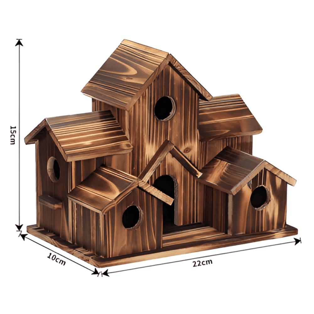 Wooden Bird House for Backyard, Patio & Balcony – Weather-Resistant Outdoor Nesting Box | Thomler