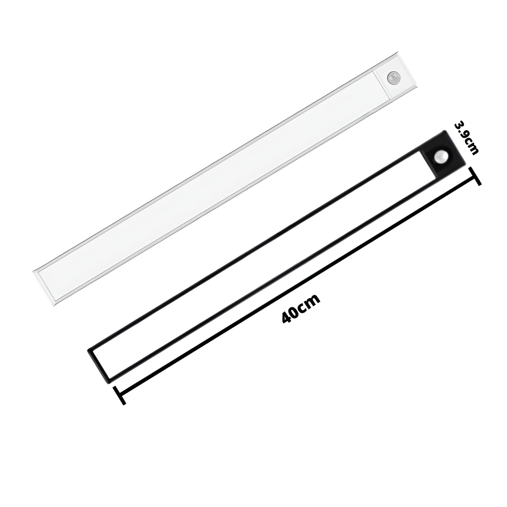 Cabinet Light Aluminium 40.0 cm White Motion Sensor Wardrobe Kitchen Under Cabinet Rechargeable LED Wireless Lighting | Thomler