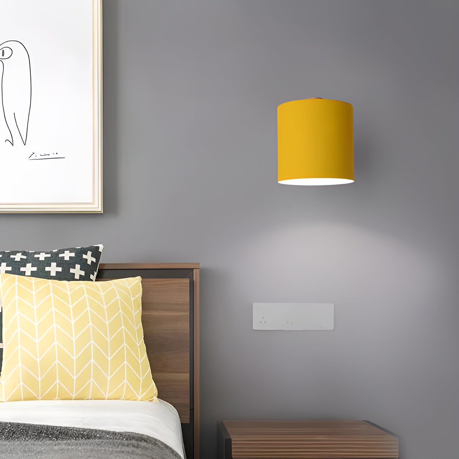 Wall Lamp Metal Wood 13.0 cm Pink Bedroom Bedside Adjustable Reading Light Scandinavian Indoor Lighting | Thomler