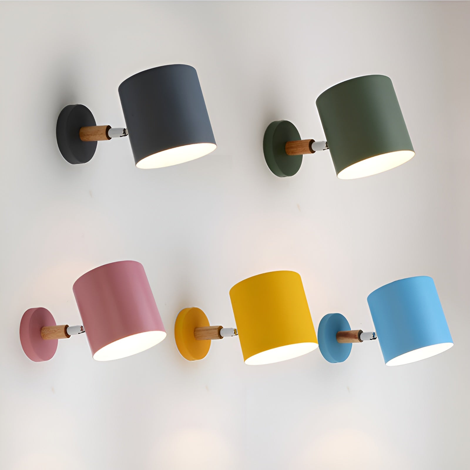 Wall Lamp Metal Wood 13.0 cm Pink Bedroom Bedside Adjustable Reading Light Scandinavian Indoor Lighting | Thomler