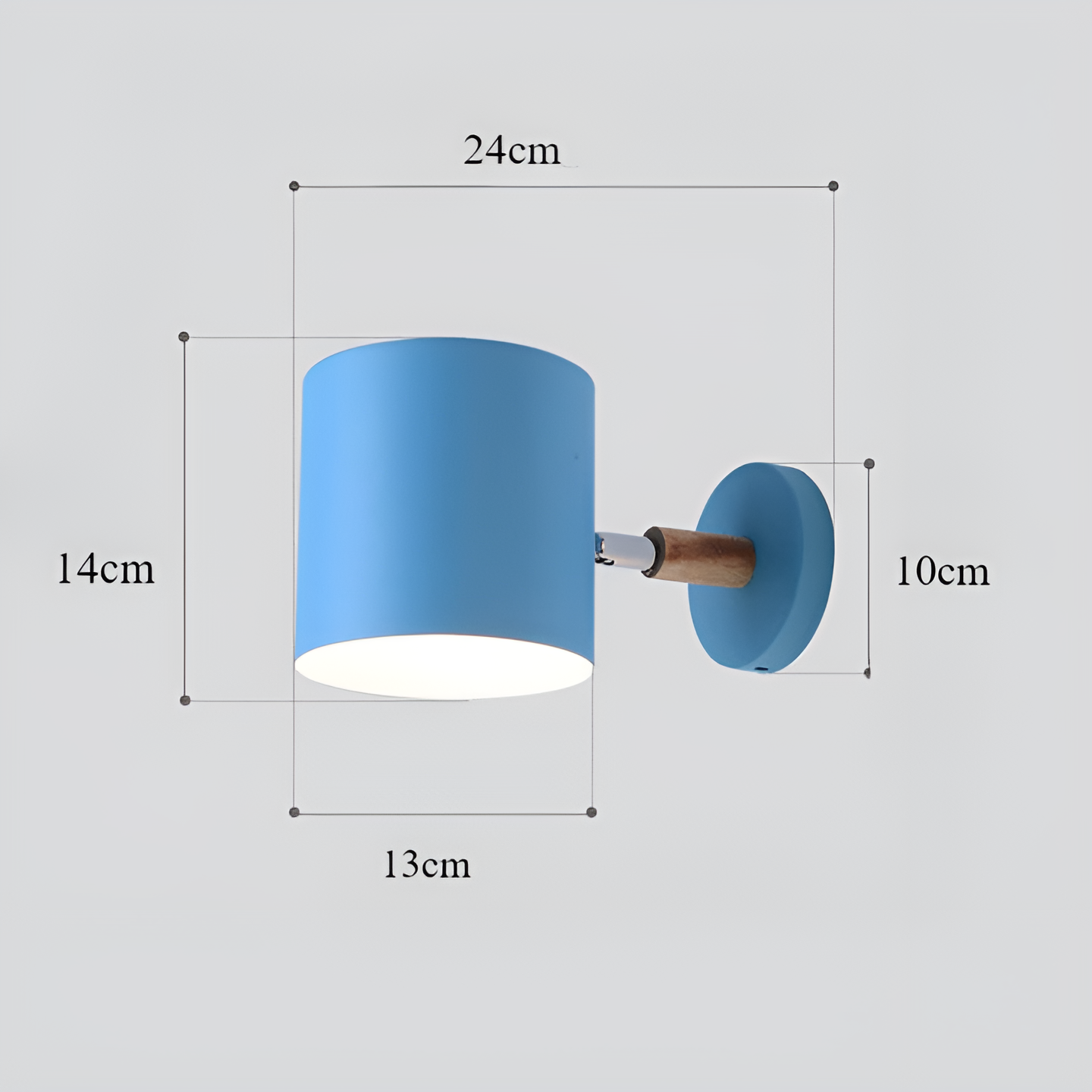 Wall Lamp Metal Wood 13.0 cm Pink Bedroom Bedside Adjustable Reading Light Scandinavian Indoor Lighting | Thomler