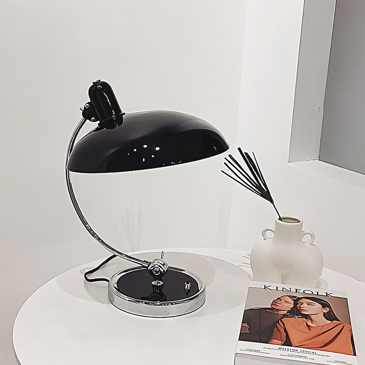 Adjustable Iron Dome Desk Lamp with Swivel Arm Classic Retro Office Task Light for Reading Workstation Nightstand Study Room 16.7 in Tall | Thomler