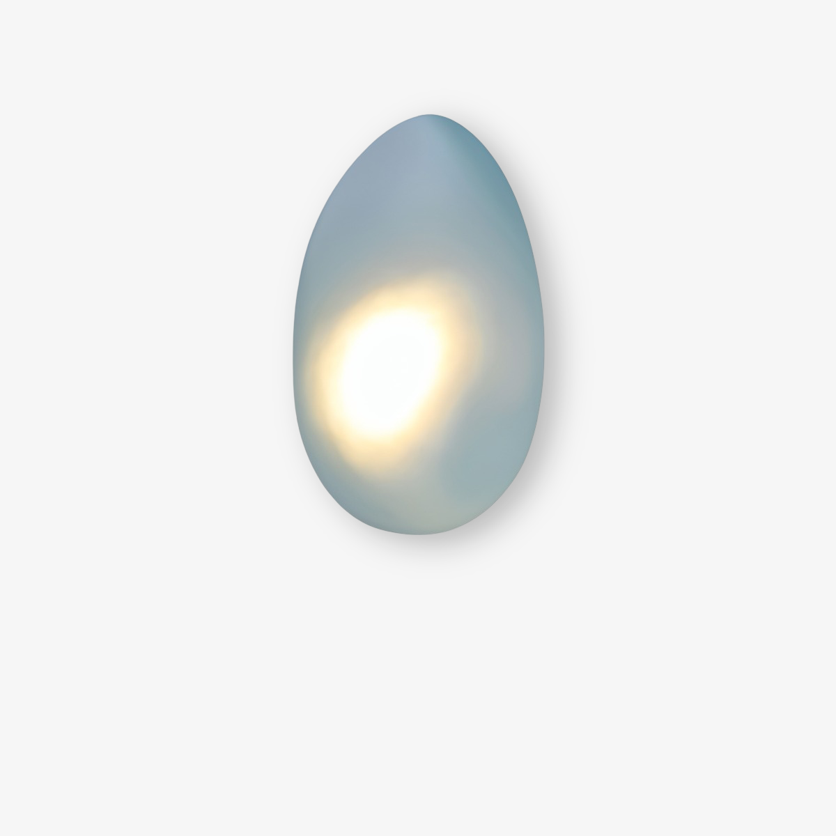 Glass Pebble-Shaped LED Wall Sconce – Warm White Light, Modern Minimalist Design for Living Room, Bedroom, Hallway – Blue, Amber, Smoke | Thomler