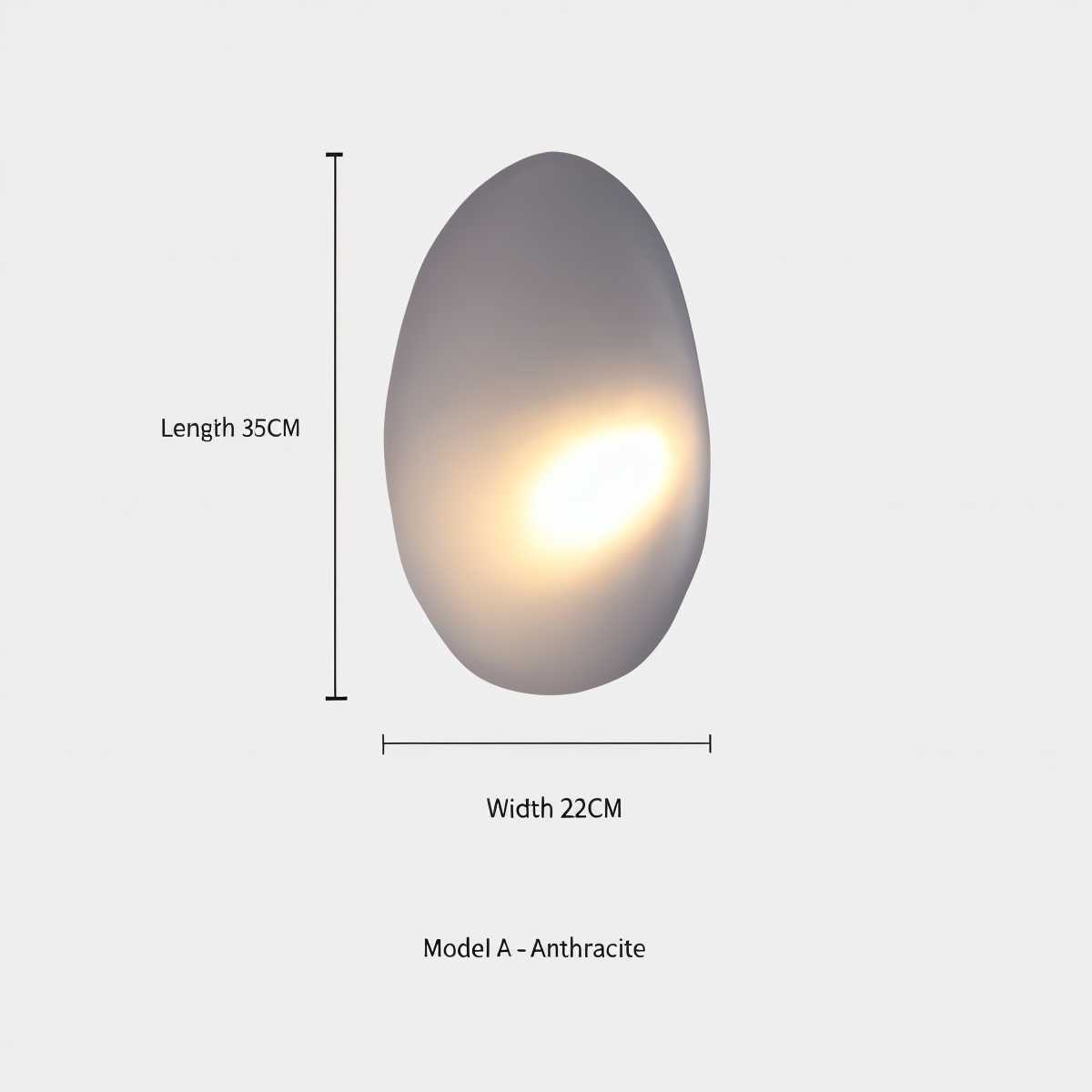 Glass Pebble-Shaped LED Wall Sconce – Warm White Light, Modern Minimalist Design for Living Room, Bedroom, Hallway – Blue, Amber, Smoke | Thomler