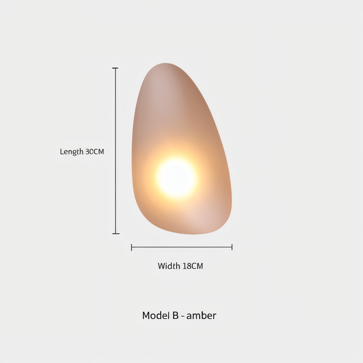 Glass Pebble-Shaped LED Wall Sconce – Warm White Light, Modern Minimalist Design for Living Room, Bedroom, Hallway – Blue, Amber, Smoke | Thomler