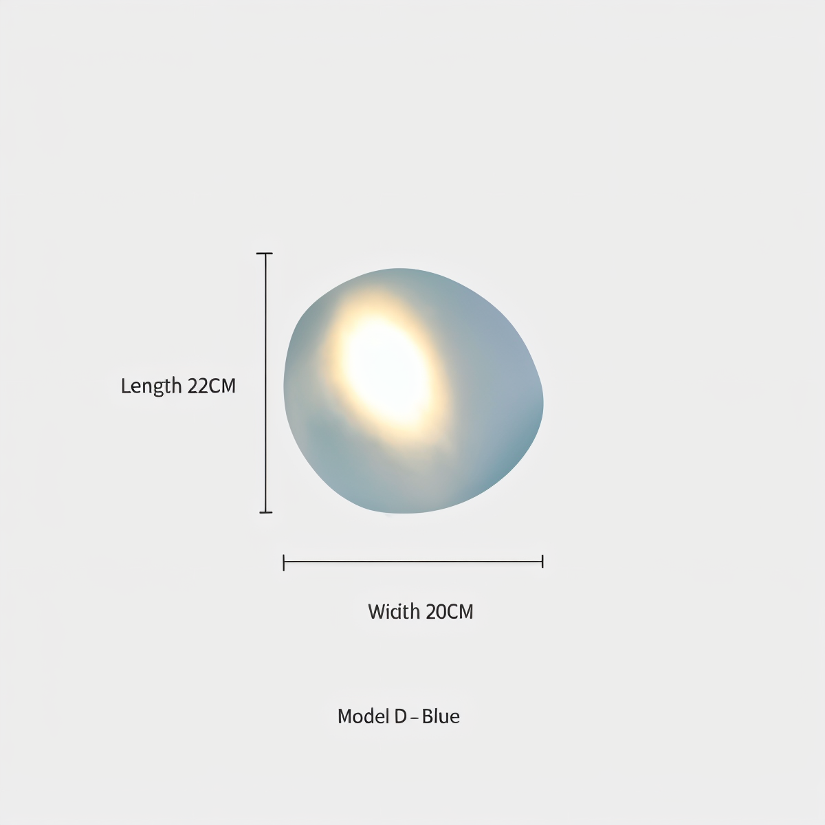 Glass Pebble-Shaped LED Wall Sconce – Warm White Light, Modern Minimalist Design for Living Room, Bedroom, Hallway – Blue, Amber, Smoke | Thomler