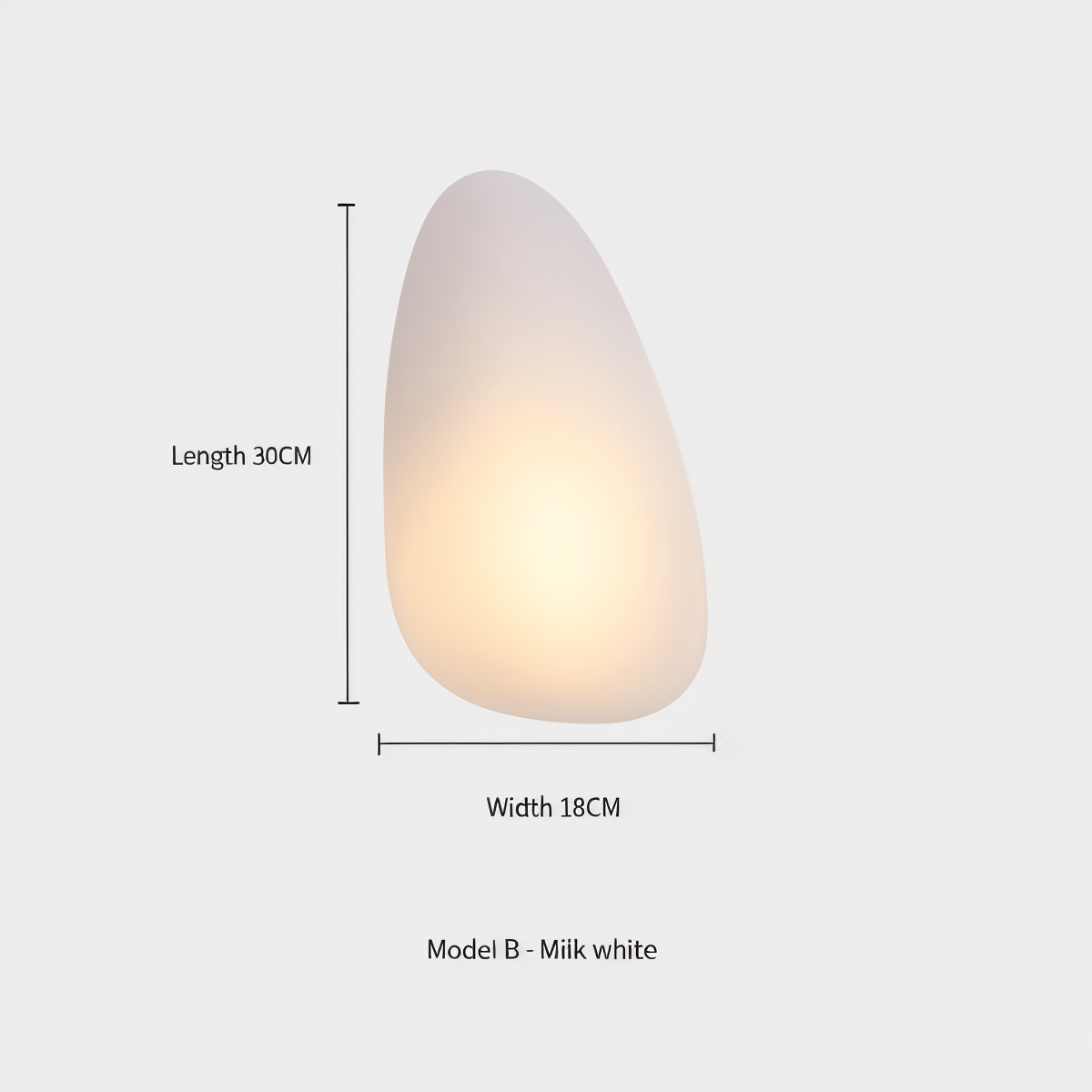 Glass Pebble-Shaped LED Wall Sconce – Warm White Light, Modern Minimalist Design for Living Room, Bedroom, Hallway – Blue, Amber, Smoke | Thomler