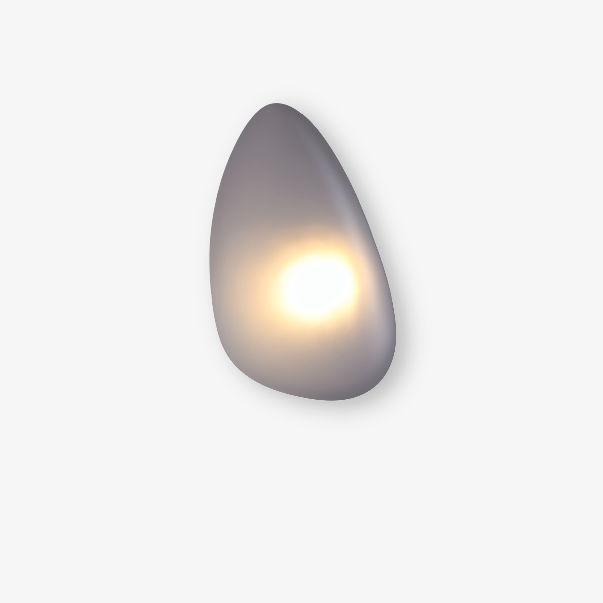 Glass Pebble-Shaped LED Wall Sconce – Warm White Light, Modern Minimalist Design for Living Room, Bedroom, Hallway – Blue, Amber, Smoke | Thomler