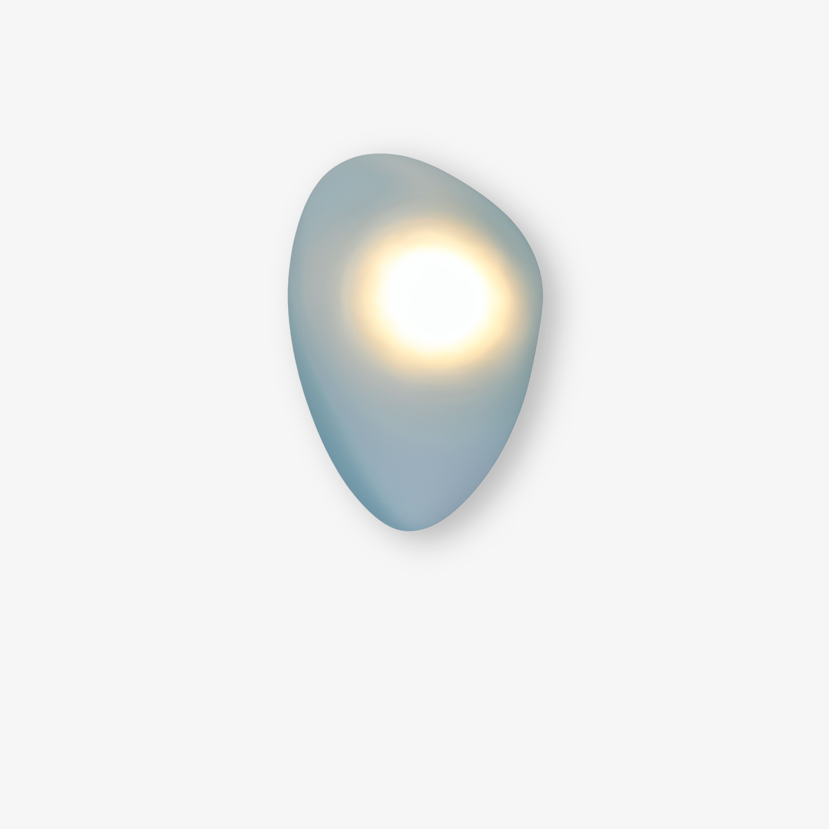 Glass Pebble-Shaped LED Wall Sconce – Warm White Light, Modern Minimalist Design for Living Room, Bedroom, Hallway – Blue, Amber, Smoke | Thomler