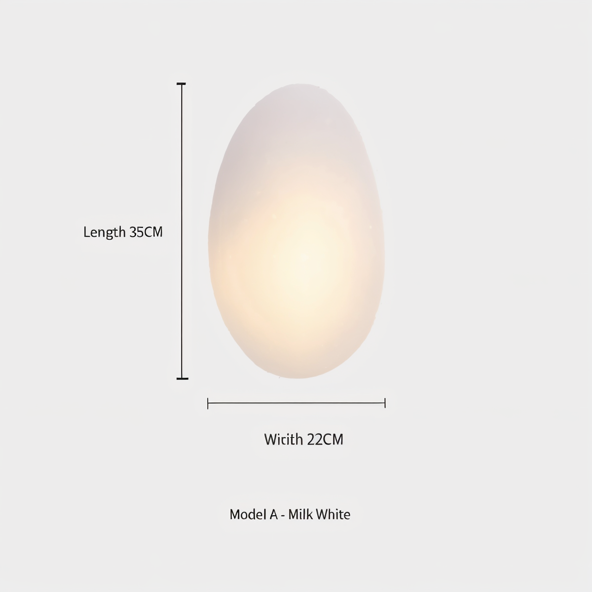 Glass Pebble-Shaped LED Wall Sconce – Warm White Light, Modern Minimalist Design for Living Room, Bedroom, Hallway – Blue, Amber, Smoke | Thomler