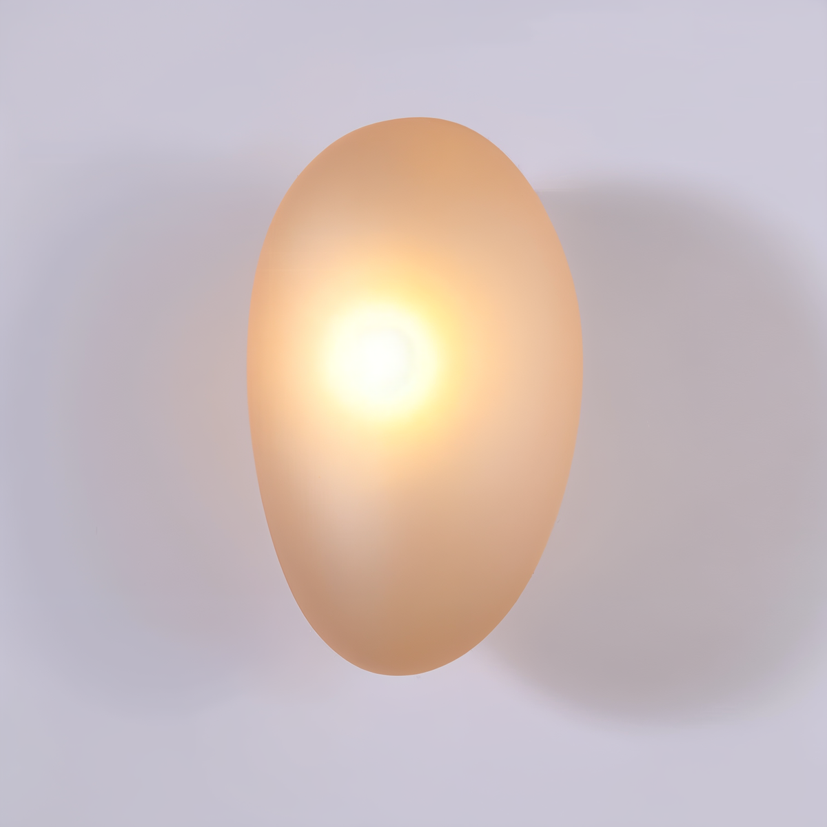 Glass Pebble-Shaped LED Wall Sconce – Warm White Light, Modern Minimalist Design for Living Room, Bedroom, Hallway – Blue, Amber, Smoke | Thomler