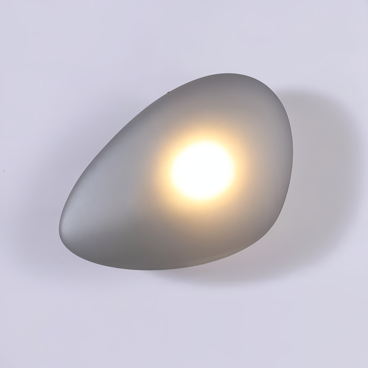 Glass Pebble-Shaped LED Wall Sconce – Warm White Light, Modern Minimalist Design for Living Room, Bedroom, Hallway – Blue, Amber, Smoke | Thomler