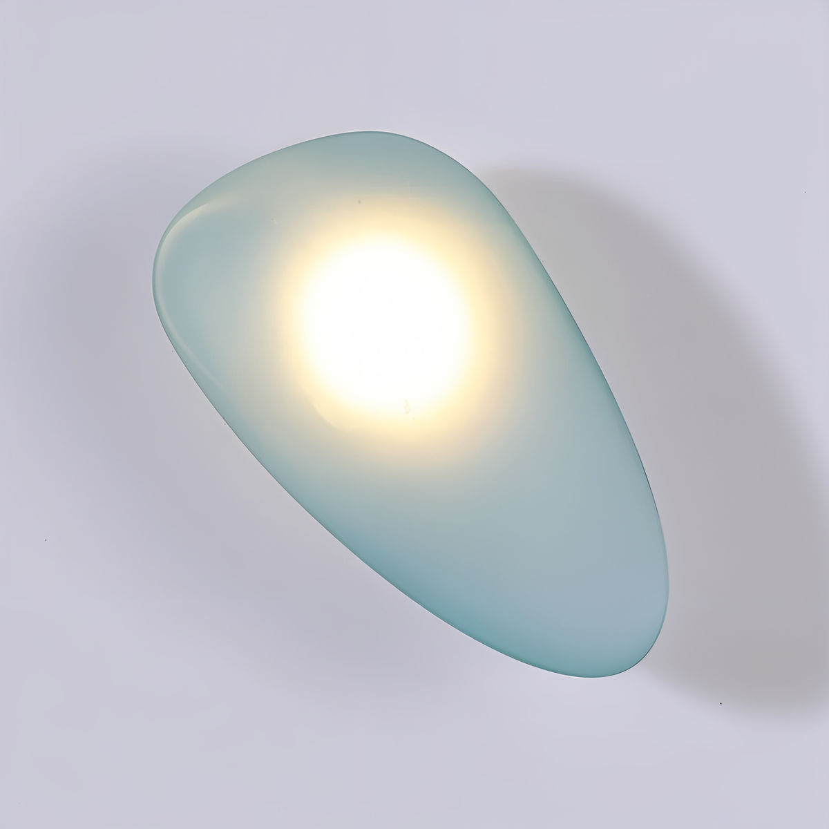 Glass Pebble-Shaped LED Wall Sconce – Warm White Light, Modern Minimalist Design for Living Room, Bedroom, Hallway – Blue, Amber, Smoke | Thomler