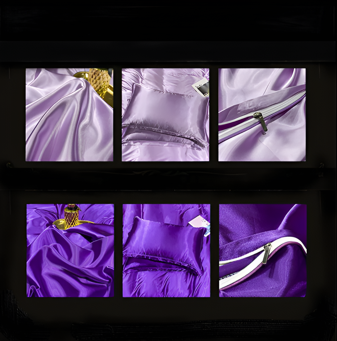 Bedding Set Mulberry Silk Blend 180 gsm Purple Bedroom Duvet Cover Fitted Sheet Pillowcases Luxury Sleep Set | Thomler