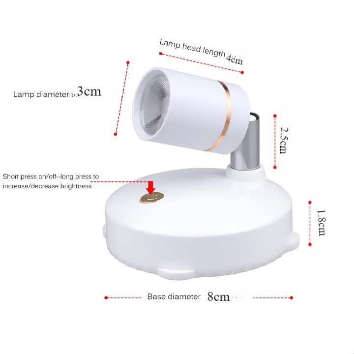 Compact LED Accent Light with Wireless Dimming & Remote Control for Wall & Desk Use | Thomler