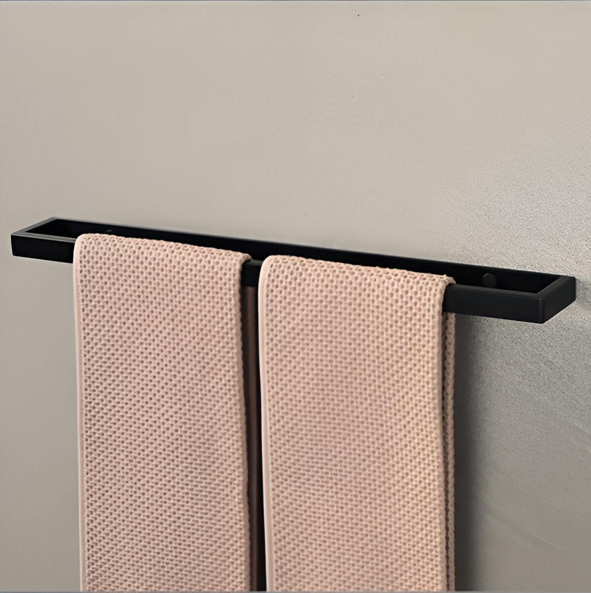 12-Inch Wall-Mount Towel Bar – Matte Black Stainless Steel Rack for Bathroom & Kitchen | Thomler