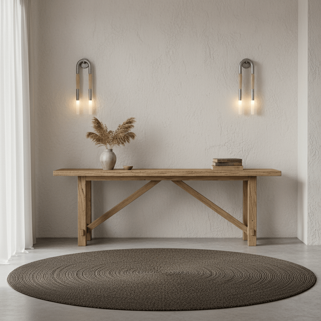 Iron Wall Lamp 26.4 in (67.0 cm) Horsehair Style Indoor Bedroom Living Room Decorative Lighting | Thomler