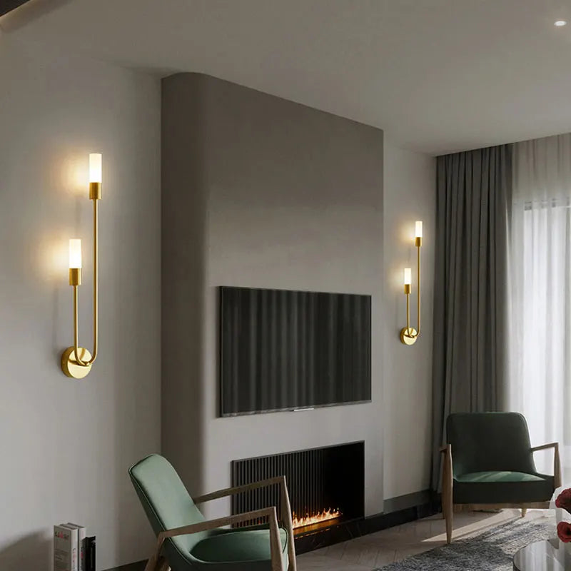 Contemporary Metal Wall Sconce Dual-Direction Lighting Fixture Hardwired Uplight & Downlight for Hallway Bedroom Living Room | Thomler