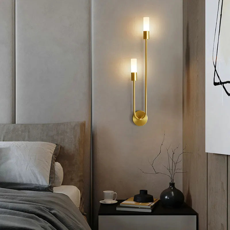 Contemporary Metal Wall Sconce Dual-Direction Lighting Fixture Hardwired Uplight & Downlight for Hallway Bedroom Living Room | Thomler