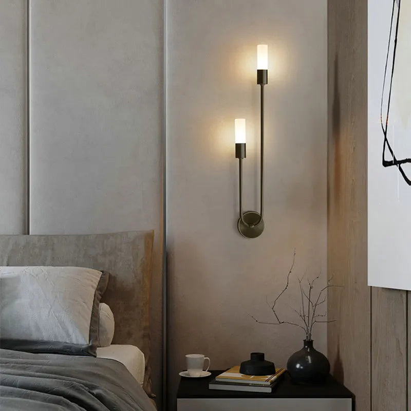 Contemporary Metal Wall Sconce Dual-Direction Lighting Fixture Hardwired Uplight & Downlight for Hallway Bedroom Living Room | Thomler