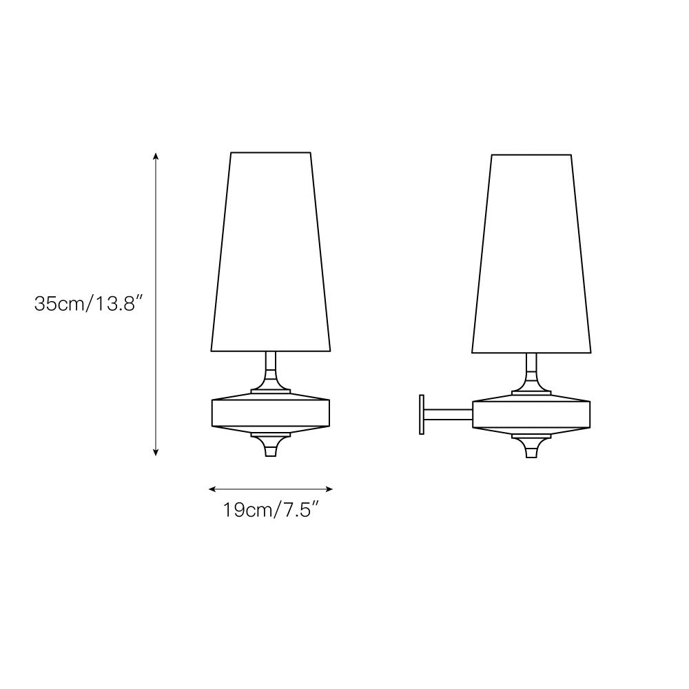 Wall Lamp Wood Fabric Shade 13.8 in Indoor Bedroom Hallway Lighting Double Head Sconce Decorative Lighting Fixture | Thomler