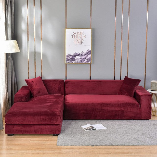 Stretch Velvet Couch Cover with Full Frame Protection for Living Room Sofas – Universal Fit Slipcover | Thomler