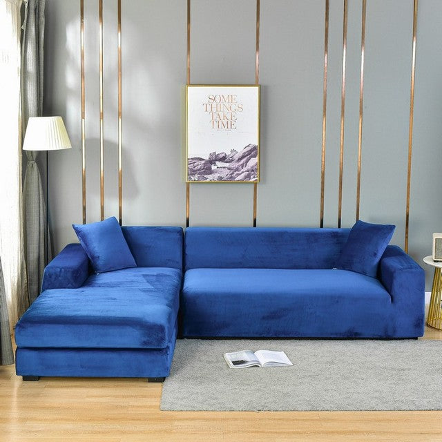 Stretch Velvet Couch Cover with Full Frame Protection for Living Room Sofas – Universal Fit Slipcover | Thomler