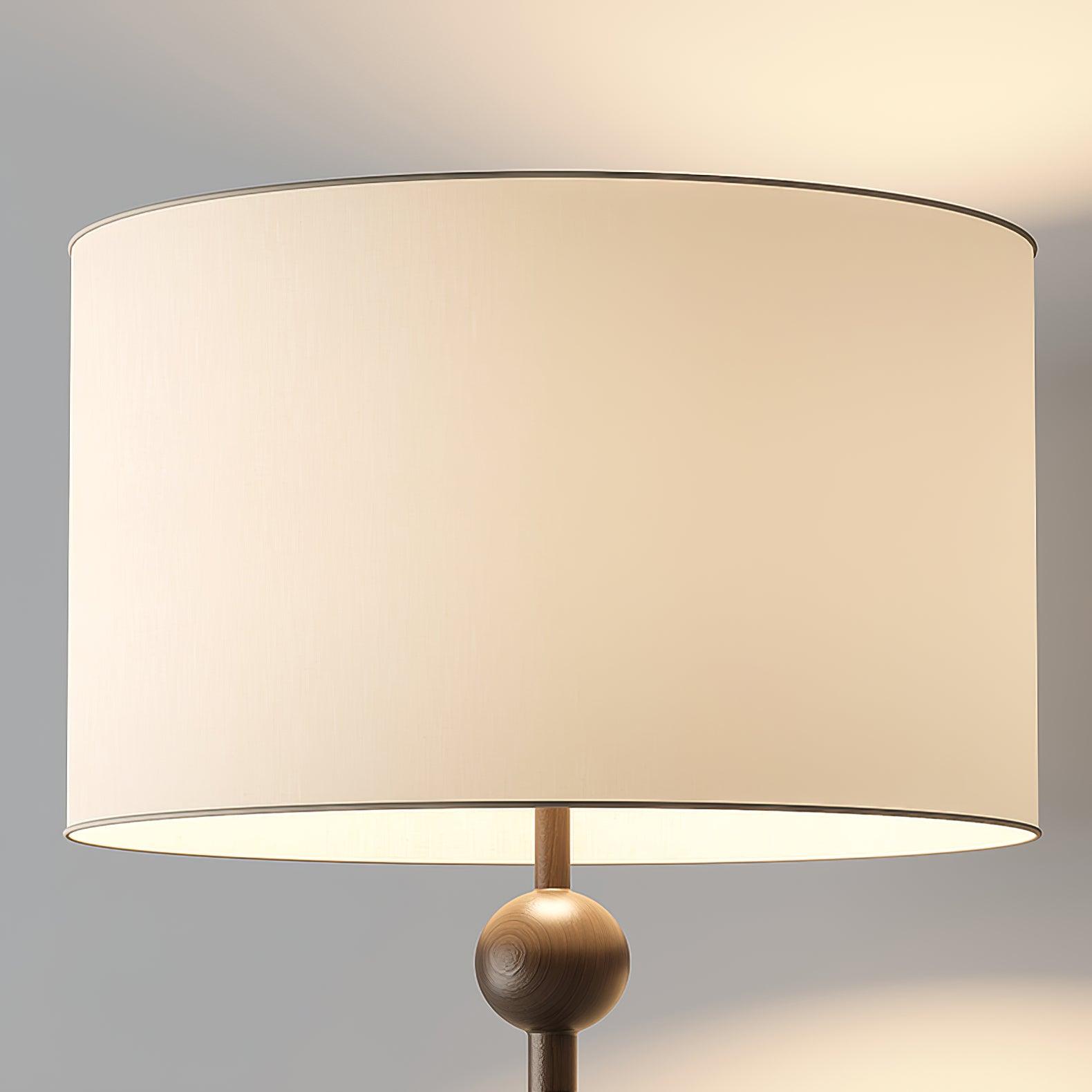 Floor Lamp Ash Wood 63 in White Fabric Shade Living Room Bedroom Accent Lighting | Thomler