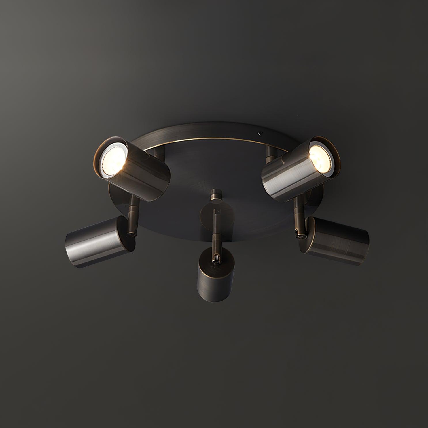 Ceiling Light Metal 11.8 in Multi Head Brass Kitchen Adjustable Spotlight Fixture Modern Indoor Lighting | Thomler
