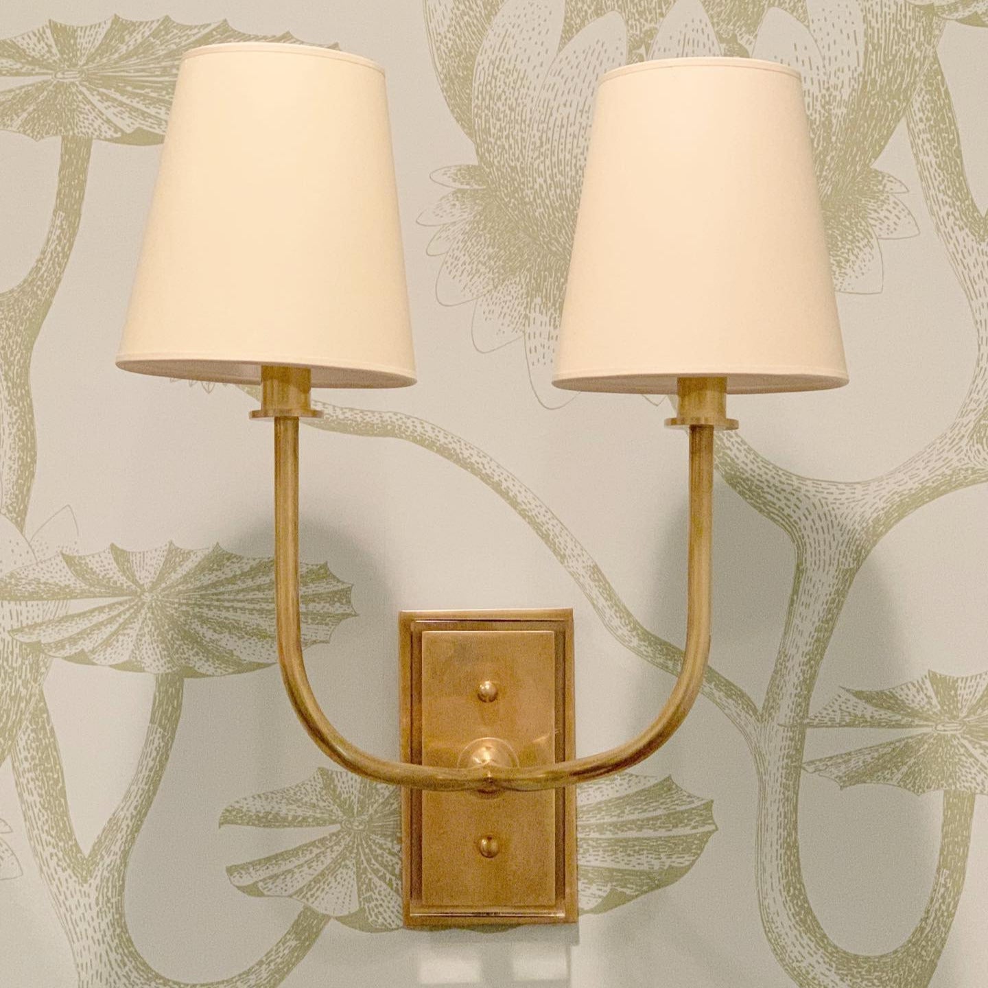 Wall Lamp Brass Fabric Shade E12 Indoor Bedroom Living Room Classic Sconce Lighting Fixture | Thomler