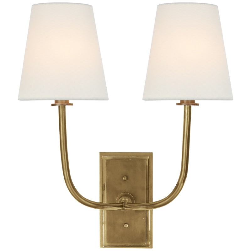 Wall Lamp Brass Fabric Shade E12 Indoor Bedroom Living Room Classic Sconce Lighting Fixture | Thomler