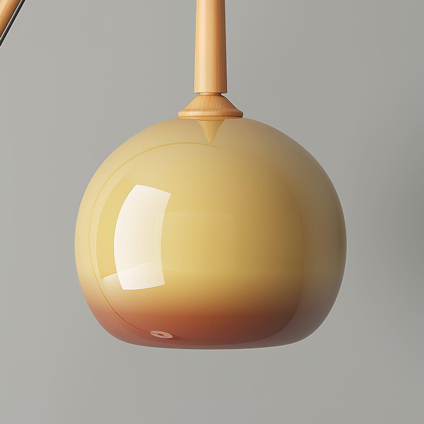 Arc Floor Lamp with Orange Glass Shade and Marble Base 66 in Tall for Living Room Bedroom Reading Corner Ambient Lighting Decor Side Lamp | Thomler